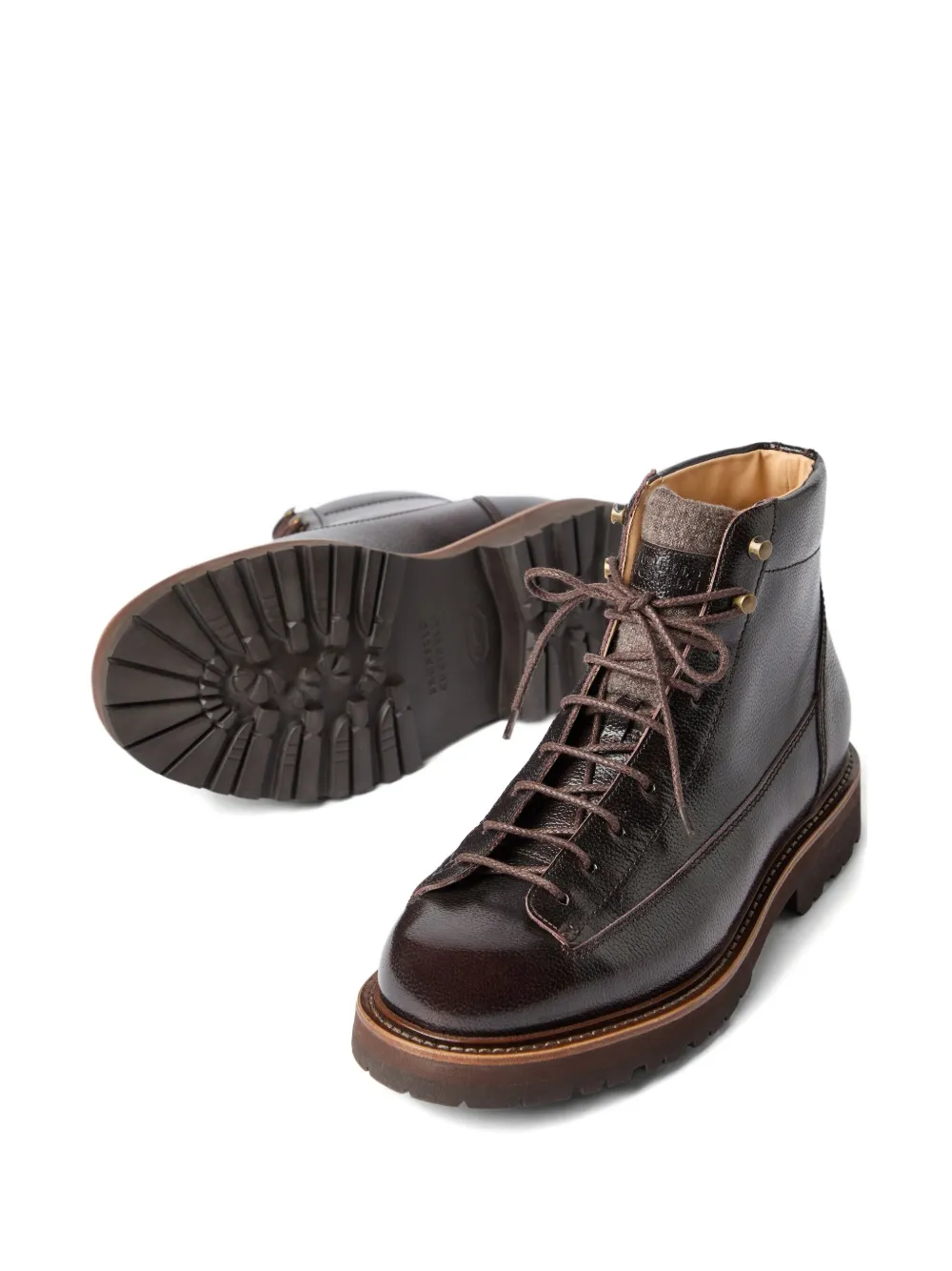 Brunello Cucinelli Leren wandellaarzen Bruin