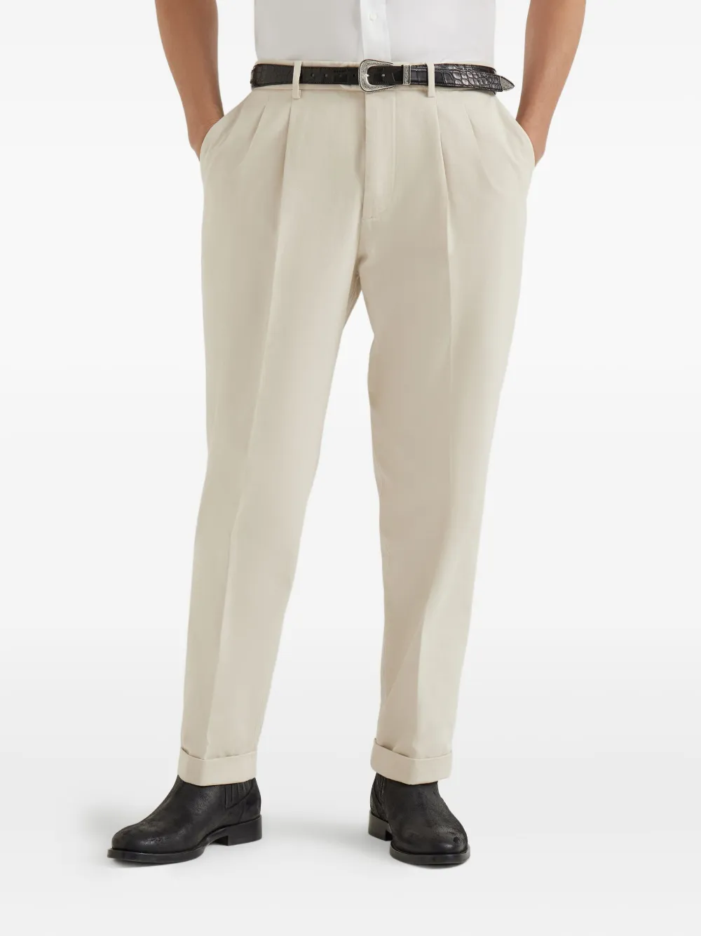 Brunello Cucinelli Gabardine broek Beige