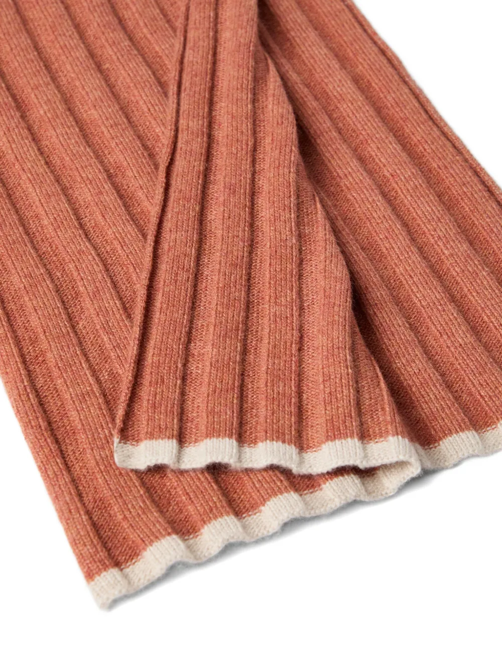 Brunello Cucinelli Ribgebreide sjaal Oranje