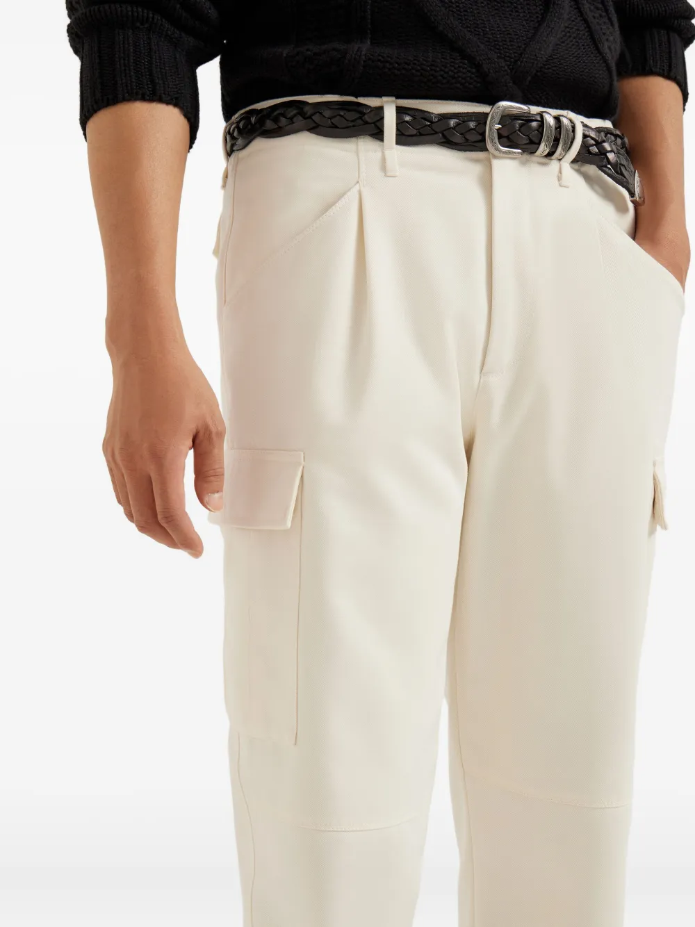 Brunello Cucinelli Broek met cargo zak Wit