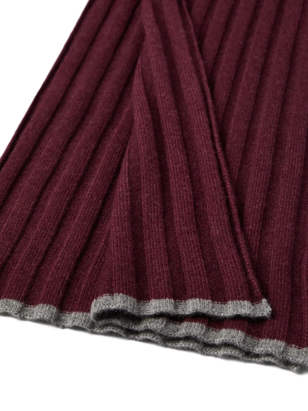 Brunello Cucinelli Ribgebreide sjaal Rood