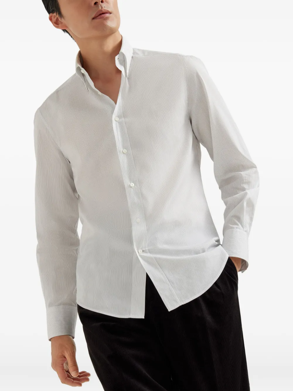 Brunello Cucinelli Gestreept overhemd - Wit