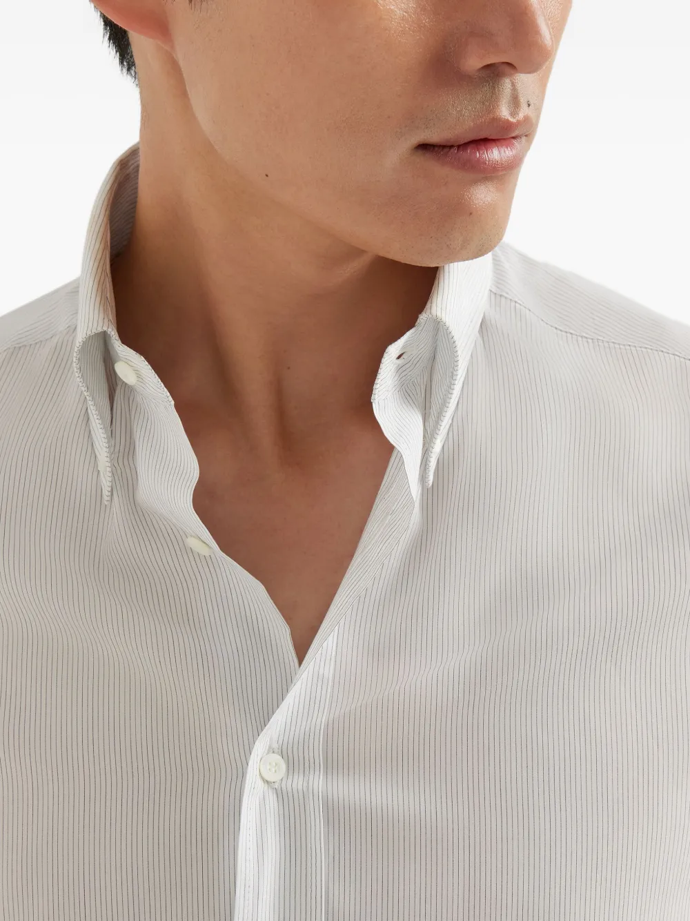 Brunello Cucinelli Gestreept overhemd Wit