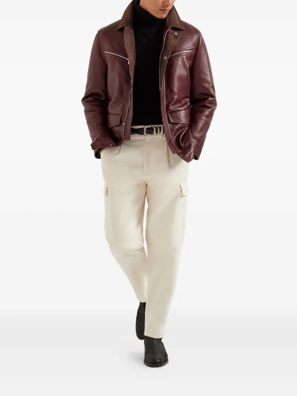 Brunello Cucinelli ナッパレザーフィールドジャケット | レッド