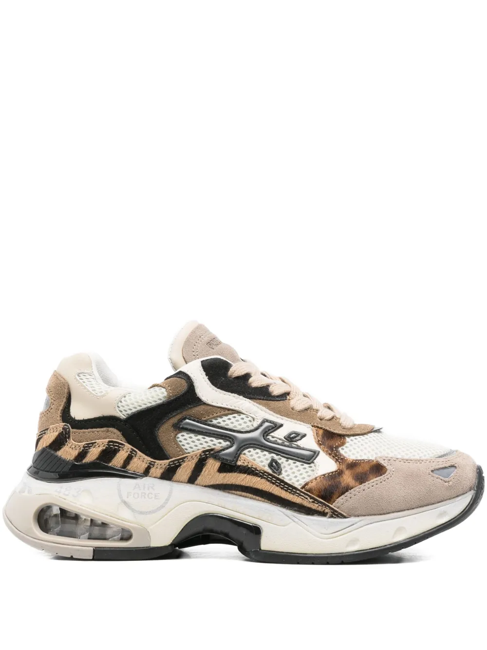 Premiata Sharky-d Tiger-print Sneakers In Neutral