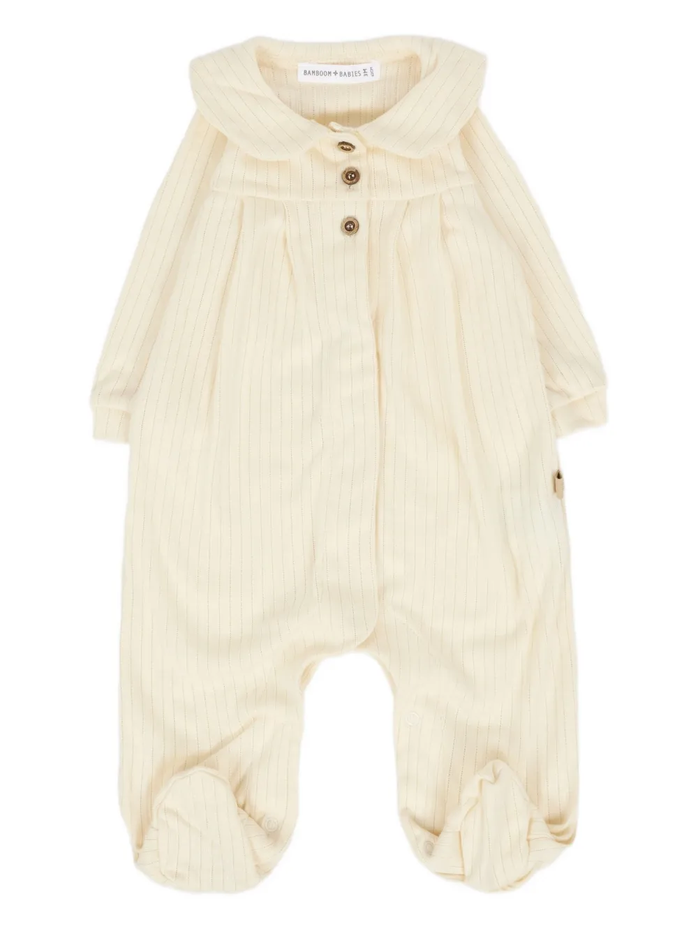 Bamboom Rounded-collar Babygrow In Neutral