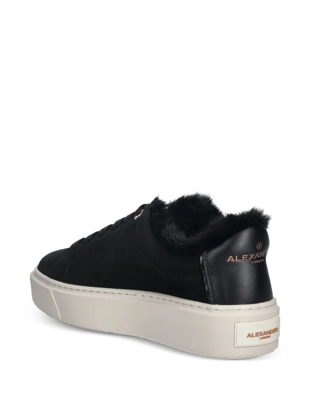 Alexander Smith London faux fur-trim sneakers Zwart