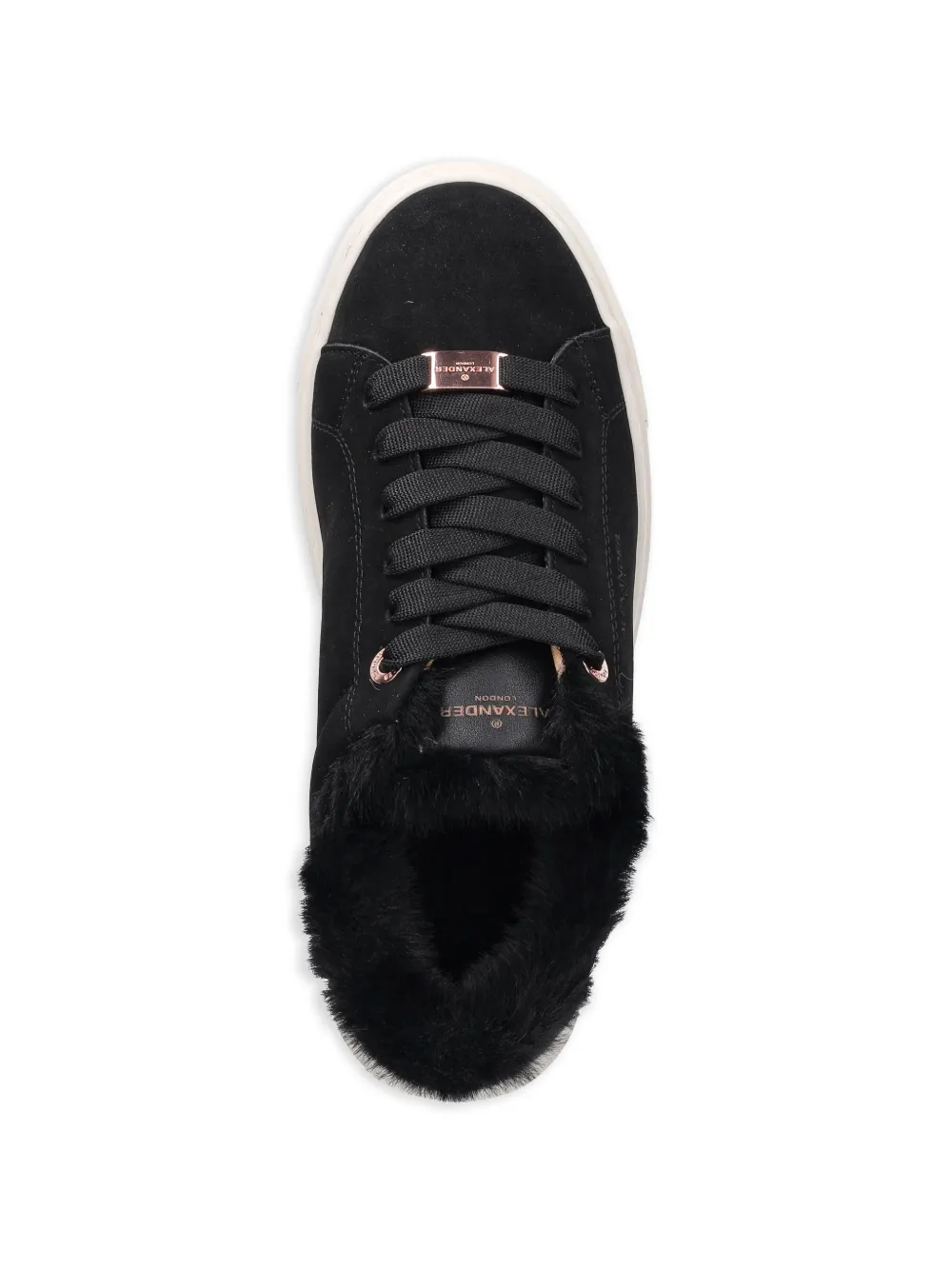 Alexander Smith London faux fur-trim sneakers Zwart
