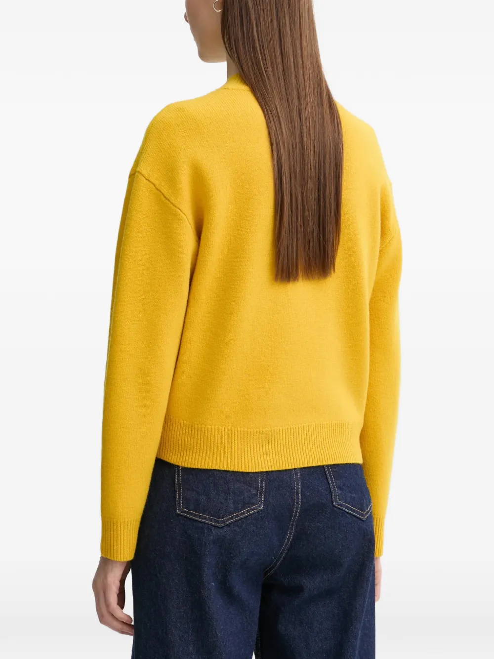 A.P.C. Esther trui met ronde hals en logo Geel