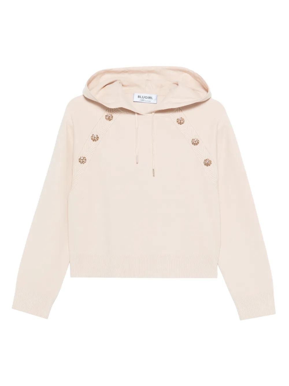 Blugirl button-embellished hoodie | Neutrals | Image 1
