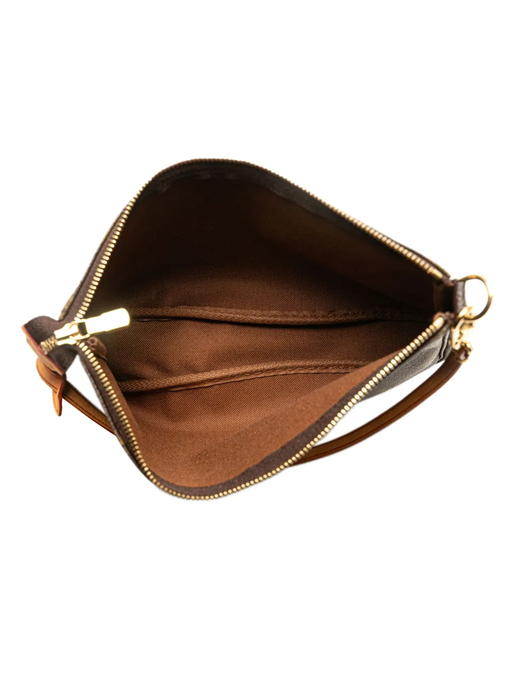 Pre-owned Louis Vuitton 2007 Monogram Pochette Accessoires Shoulder Bag In Brown