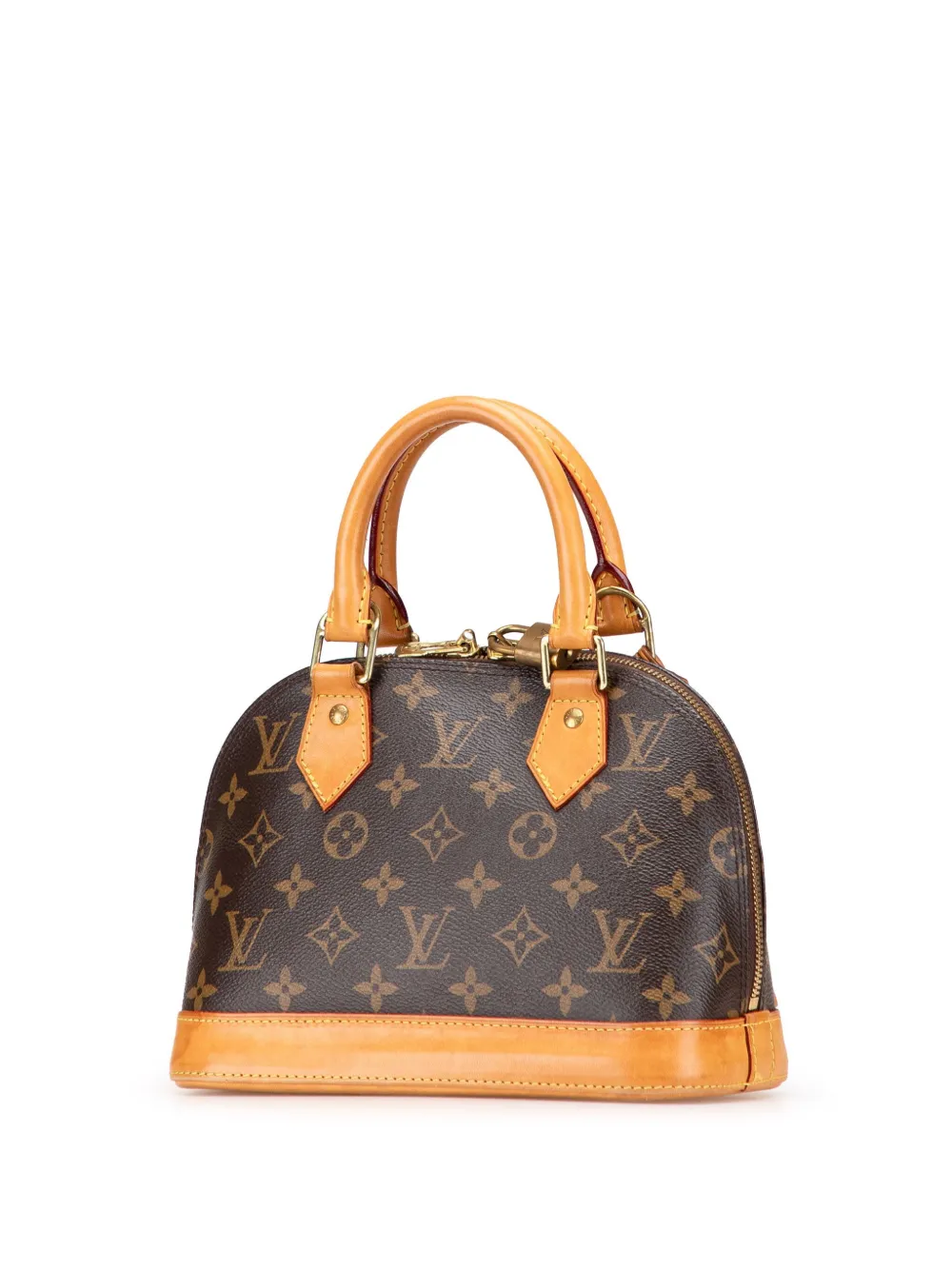 Pre-owned Louis Vuitton 2017 Monogram Alma Bb Satchel In Brown