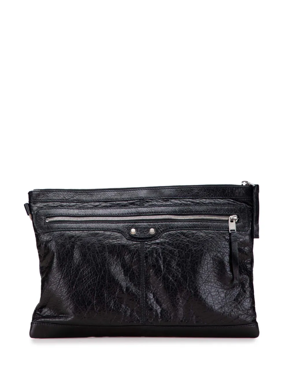 Balenciaga Pre-Owned 2015 ラムスキン モトクロス クラシック クリップ L クラッチバッグ - ブラック Balenciaga Pre-Owned 2015 ラムスキン モトクロス クラシック クリップ L クラッチバッグ - ブラック