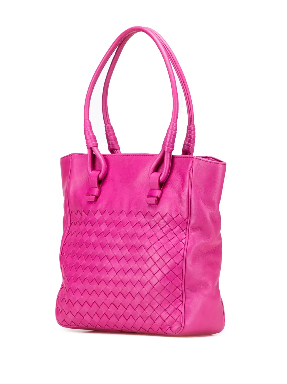 Pre-owned Bottega Veneta 2004 Nappa Intrecciato Tote Bag In Pink