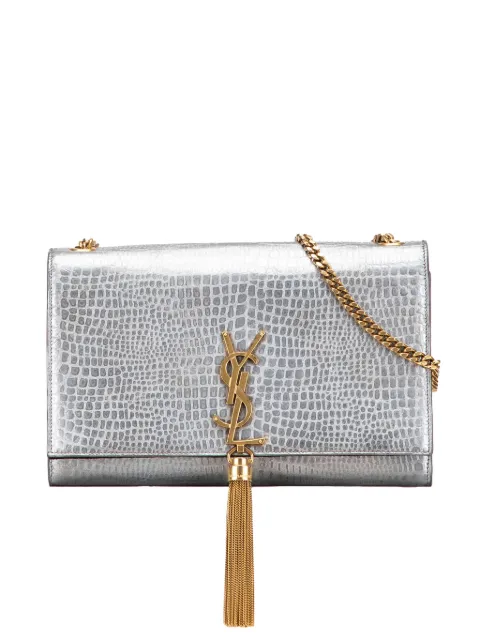 Saint Laurent Pre-Owned 2016 Medium Croc Embossed Leather Kate Tassel crossbody bag