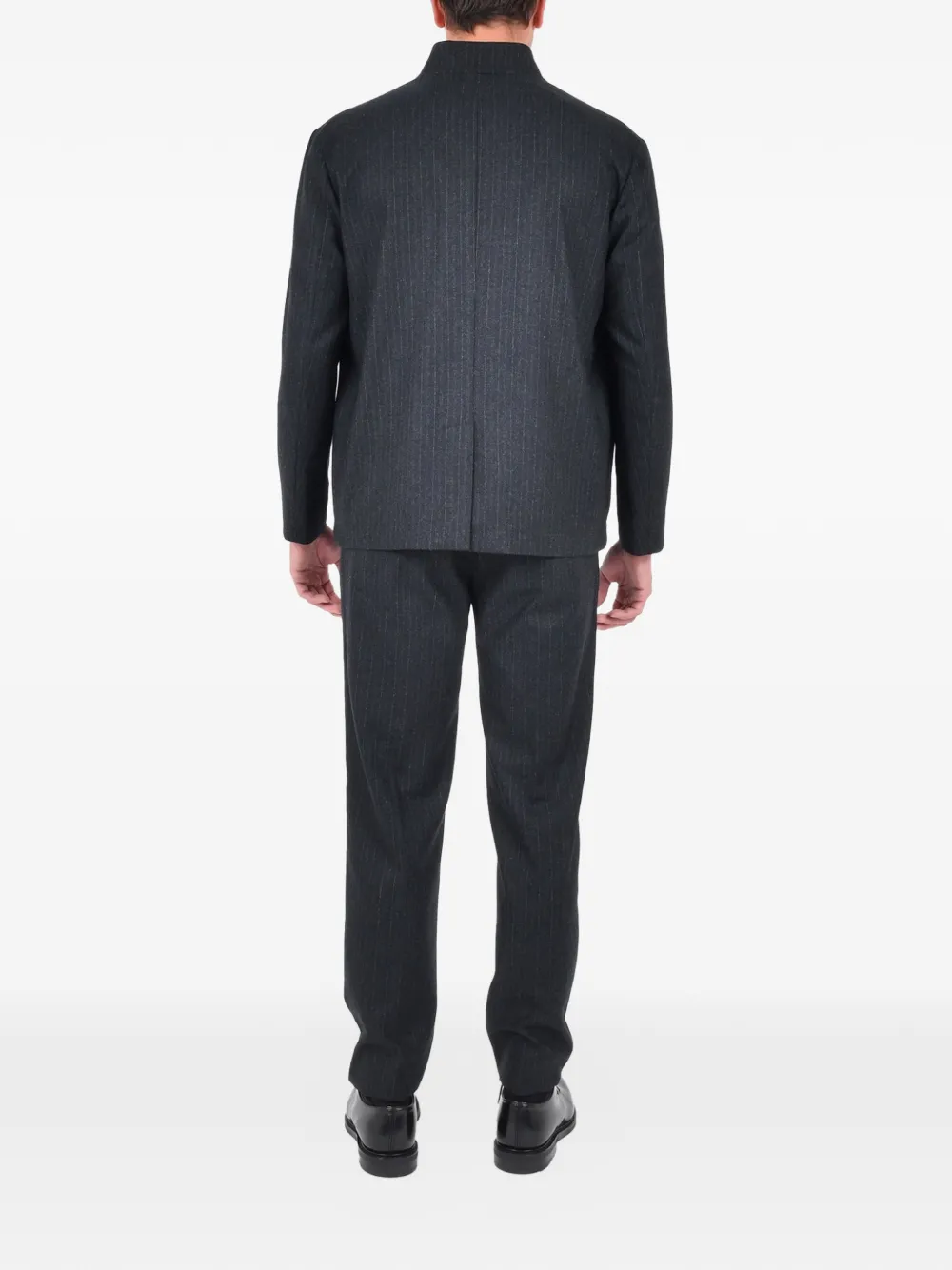 Boglioli pinstripe button shirt jacket Grijs