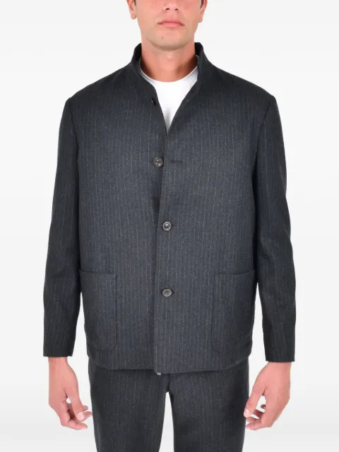 Boglioli pinstripe button shirt jacket