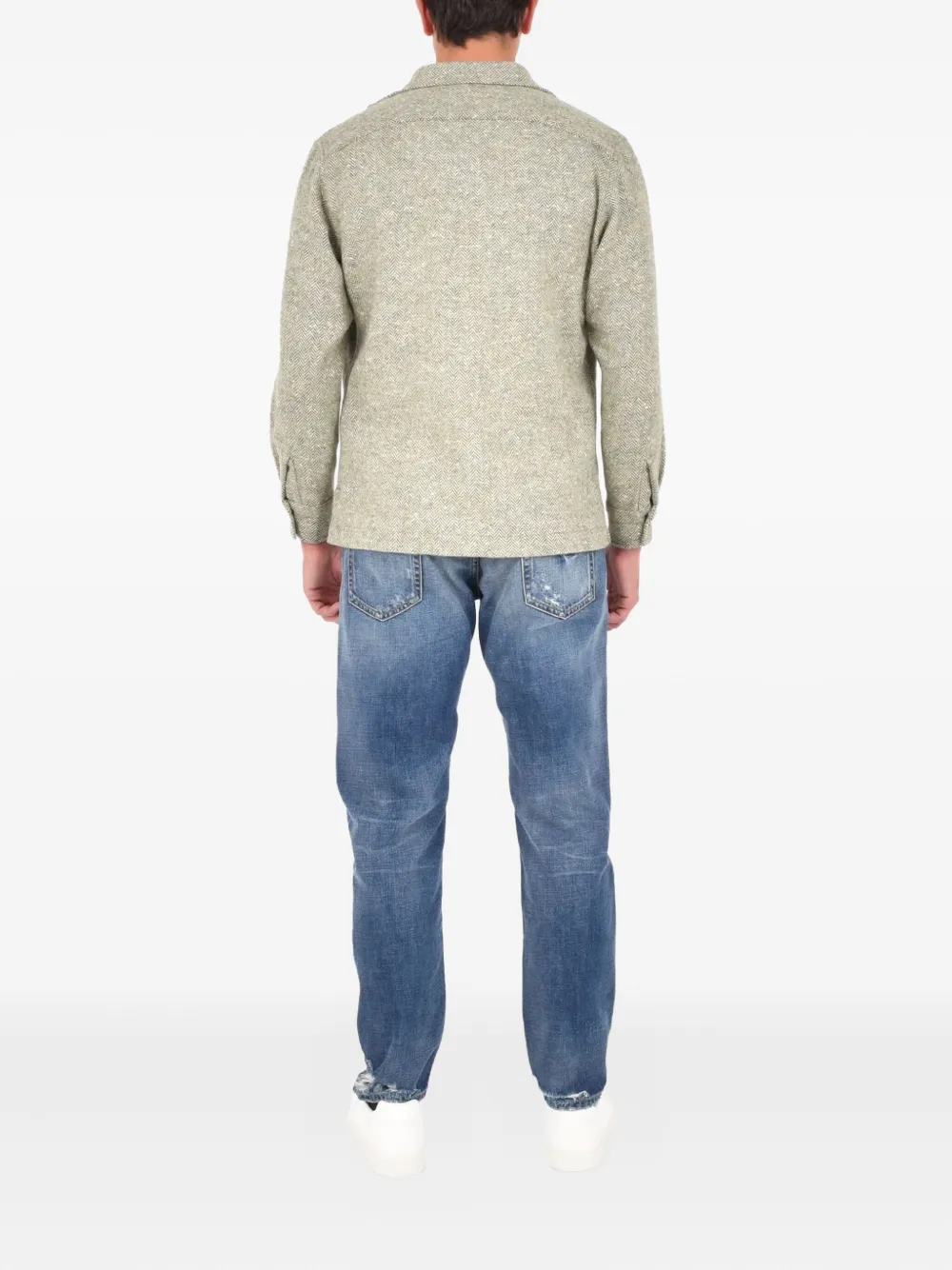 Boglioli Shirtjack met klepzak Groen