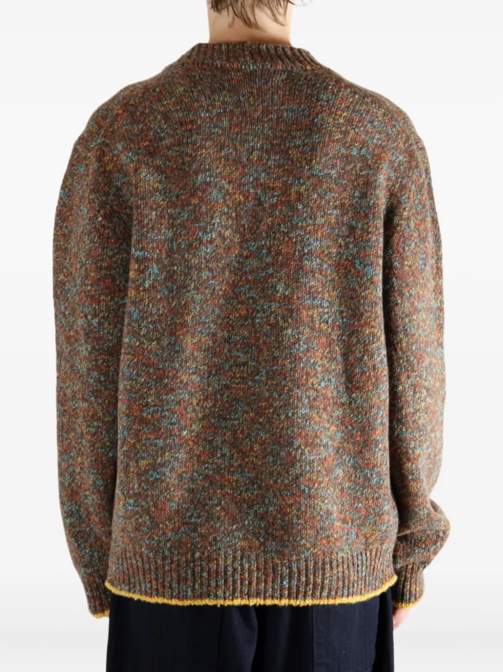The Elder Statesman Confetti Wool-blend Sweater In Brown