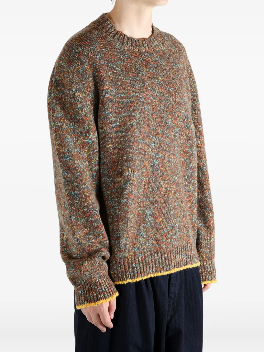 The Elder Statesman Confetti Wool-blend Sweater In Brown