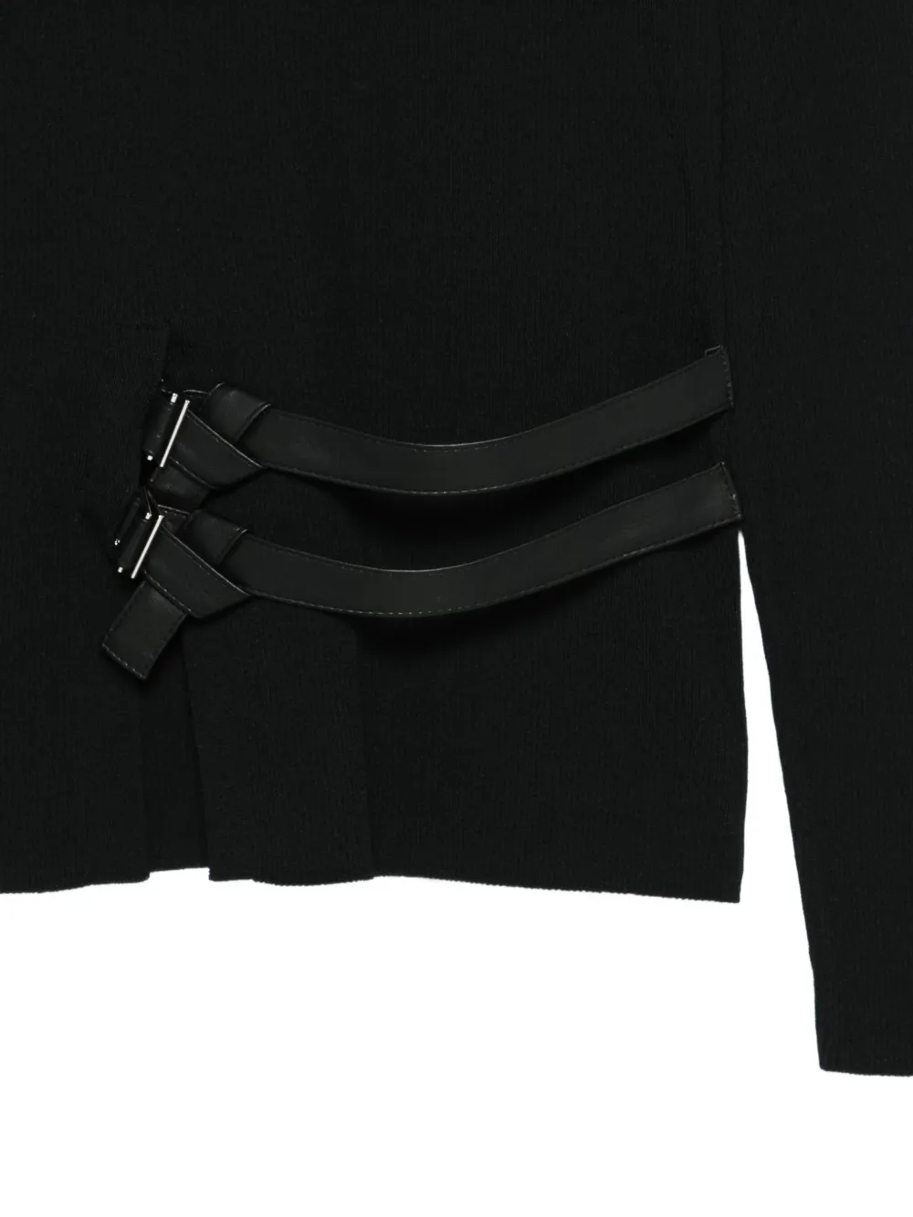 Liu •jo Buckle-strap Sweater In Black