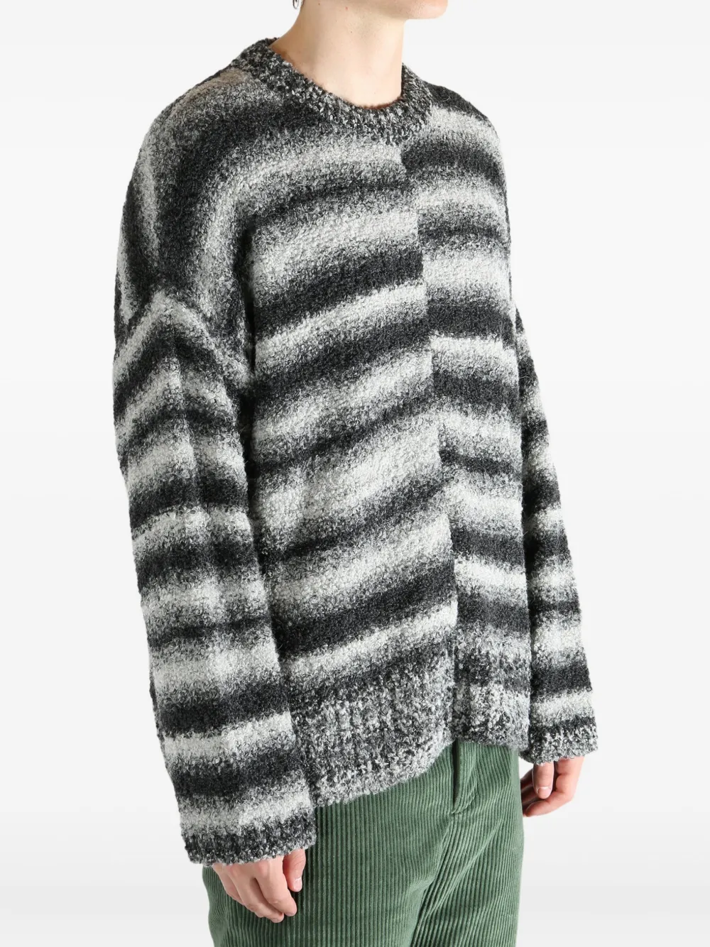 The Elder Statesman Rover Striped Jumper In Black