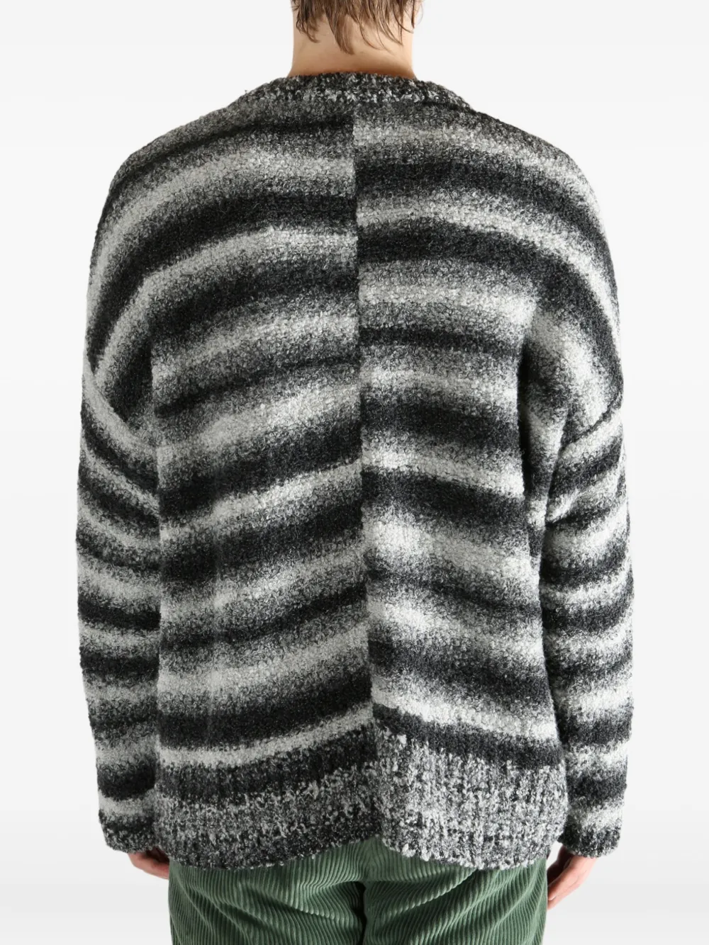 The Elder Statesman Rover Striped Jumper In Black
