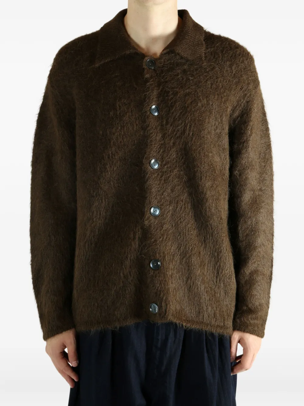 The Elder Statesman Thistle spread-collar shirt - Bruin