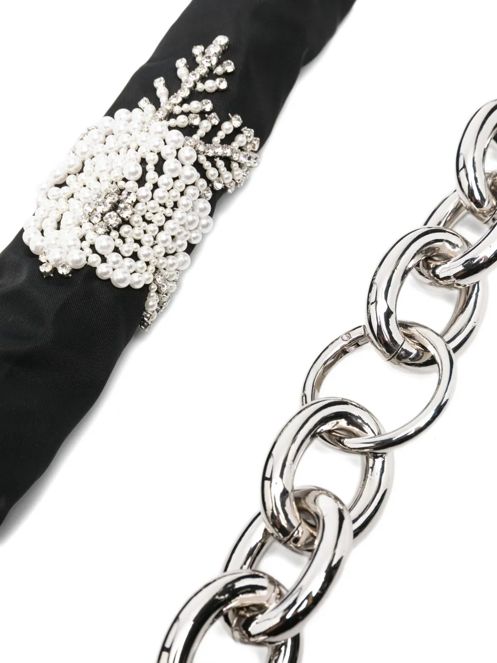 Simone Rocha Pearl-embellished Chain Belt In Black
