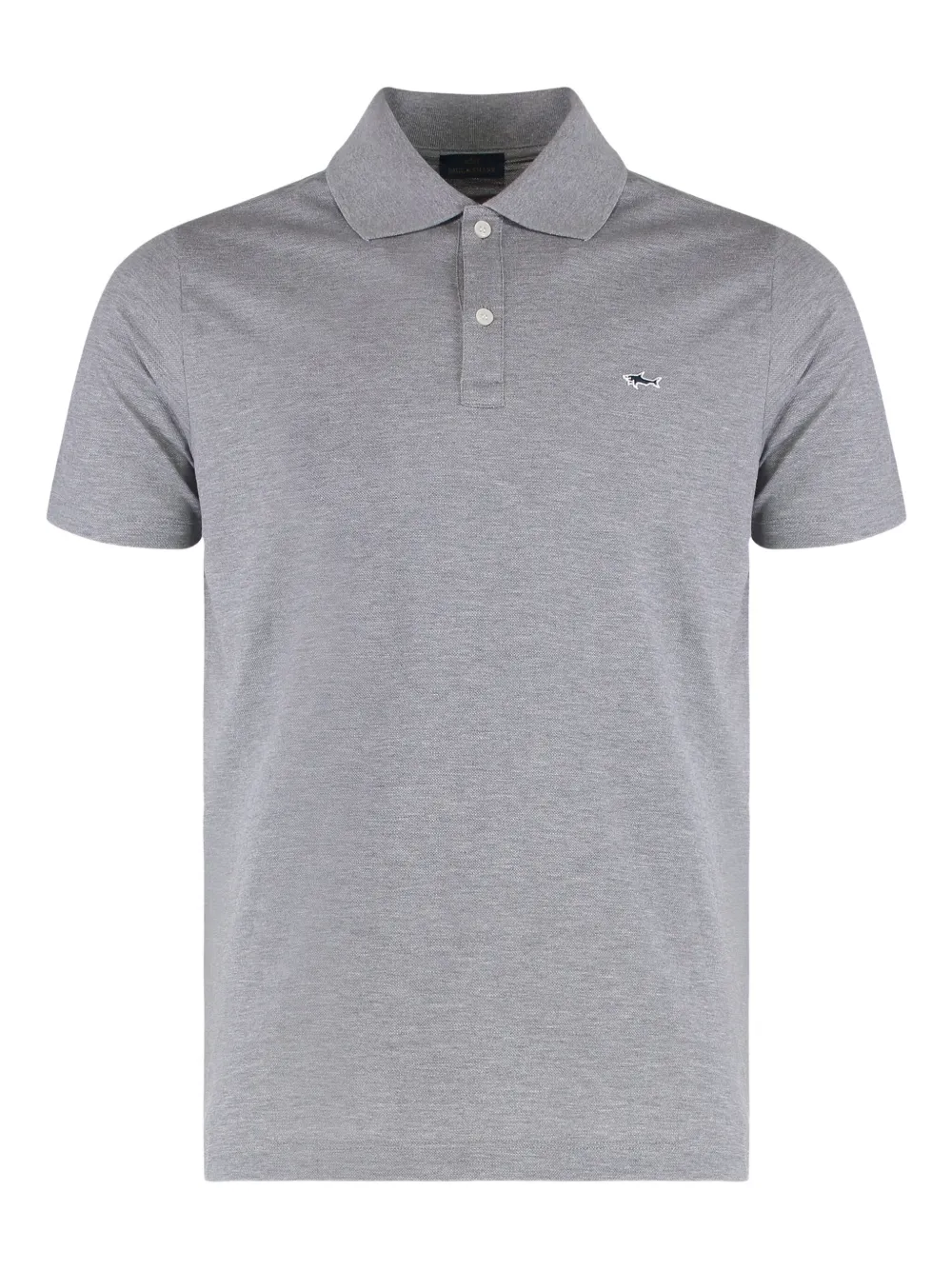 Paul & Shark Short Sleeve Polo Shirt With Side Slits In Gray