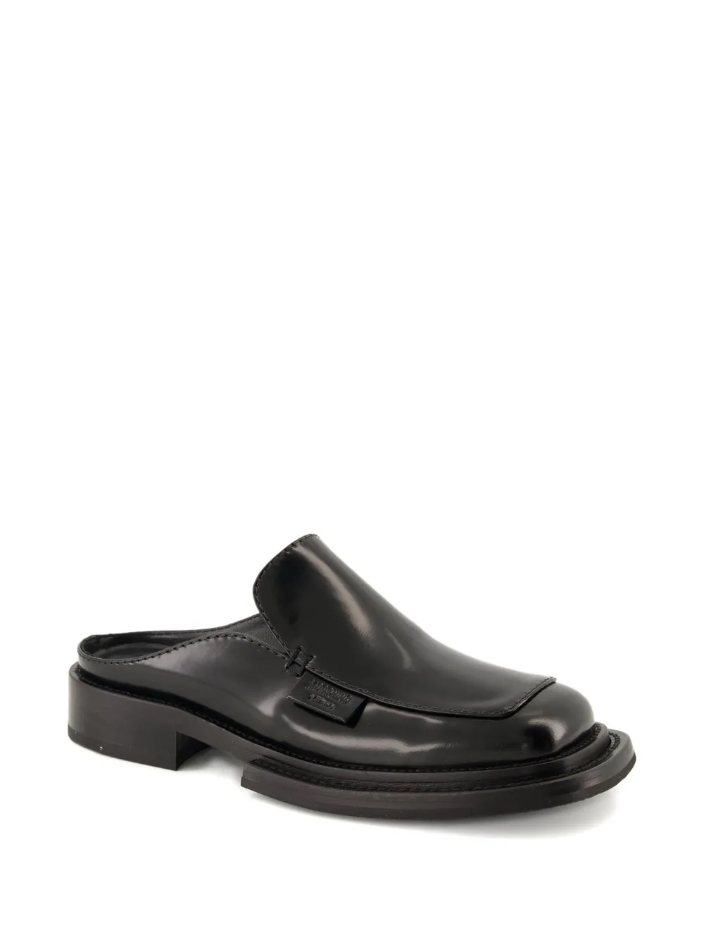 Moschino Leather Mules In Black