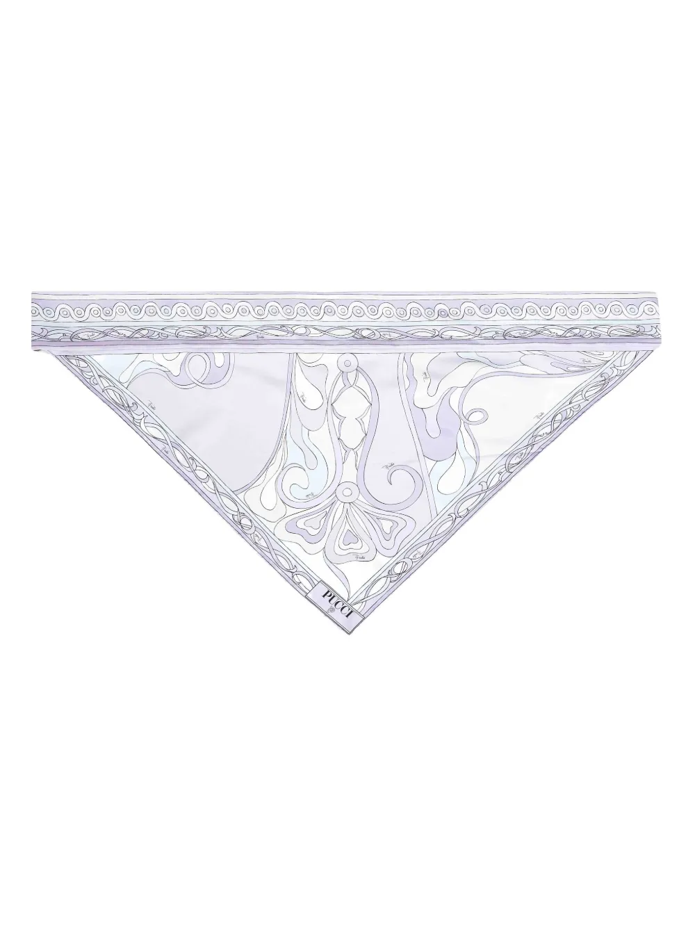 Pucci Patterned Triangular Scarf In Gray