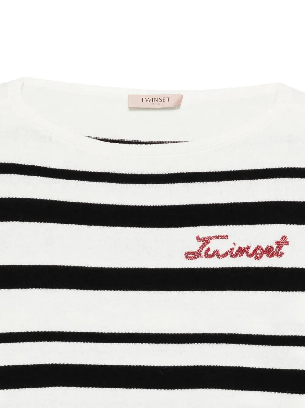 Twinset Stripe-pattern Sweatshirt In Black