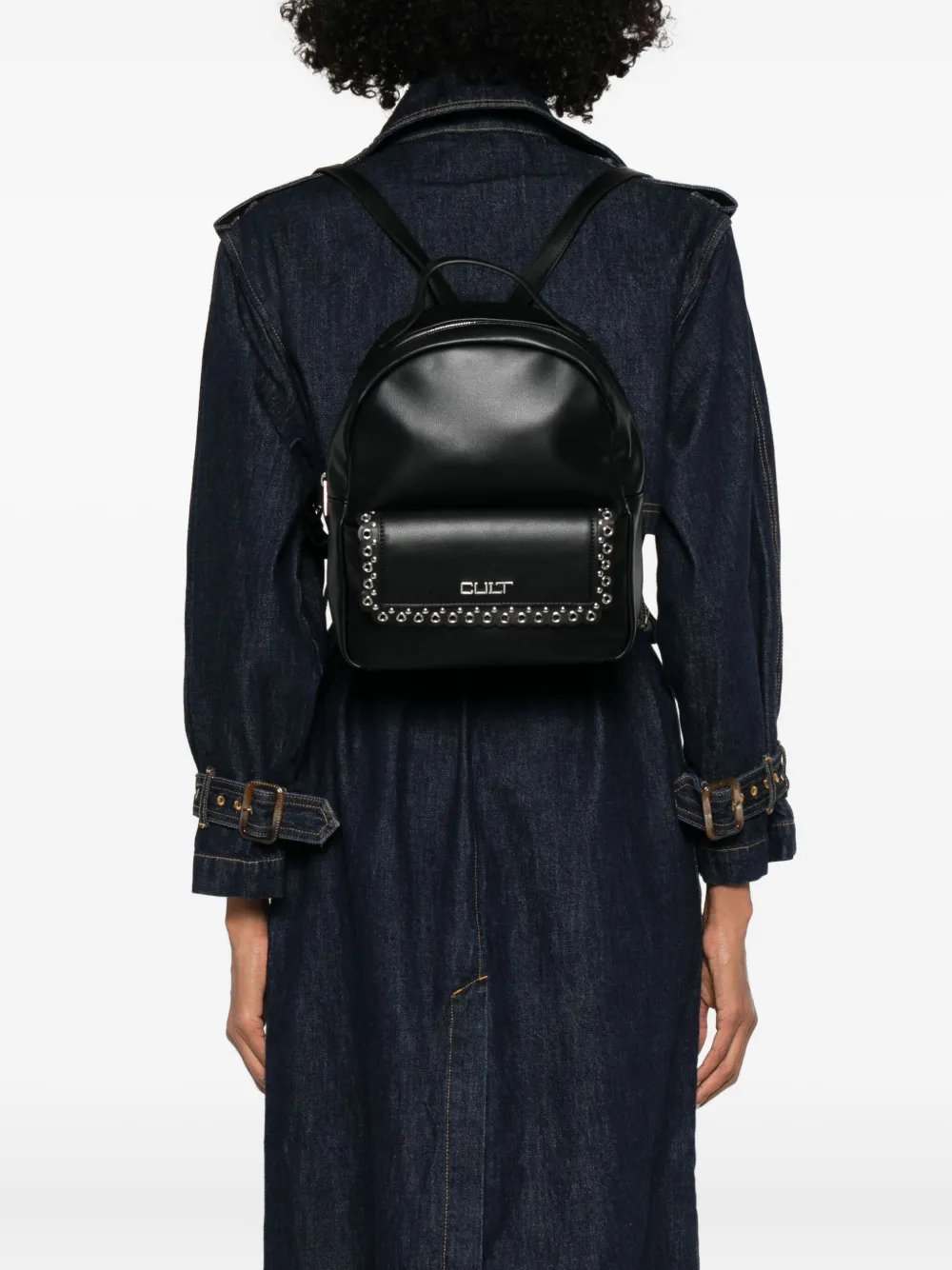 Cult studded leather backpack - Zwart