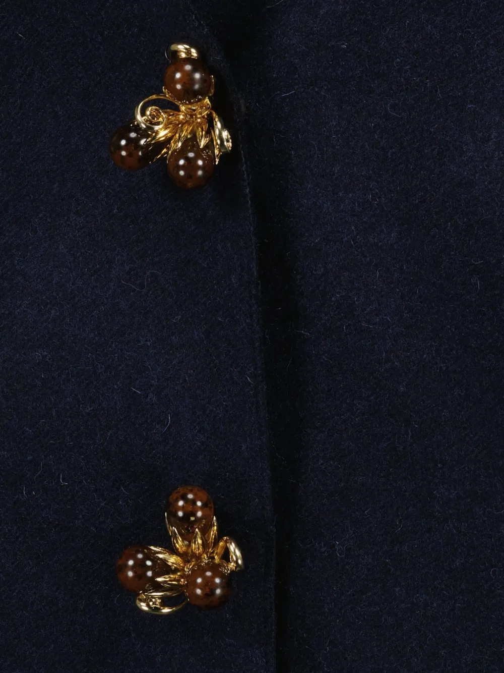 Prada Shetland jack met juwelen knoop Blauw