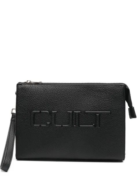 Cult logo-embossed clutch bag