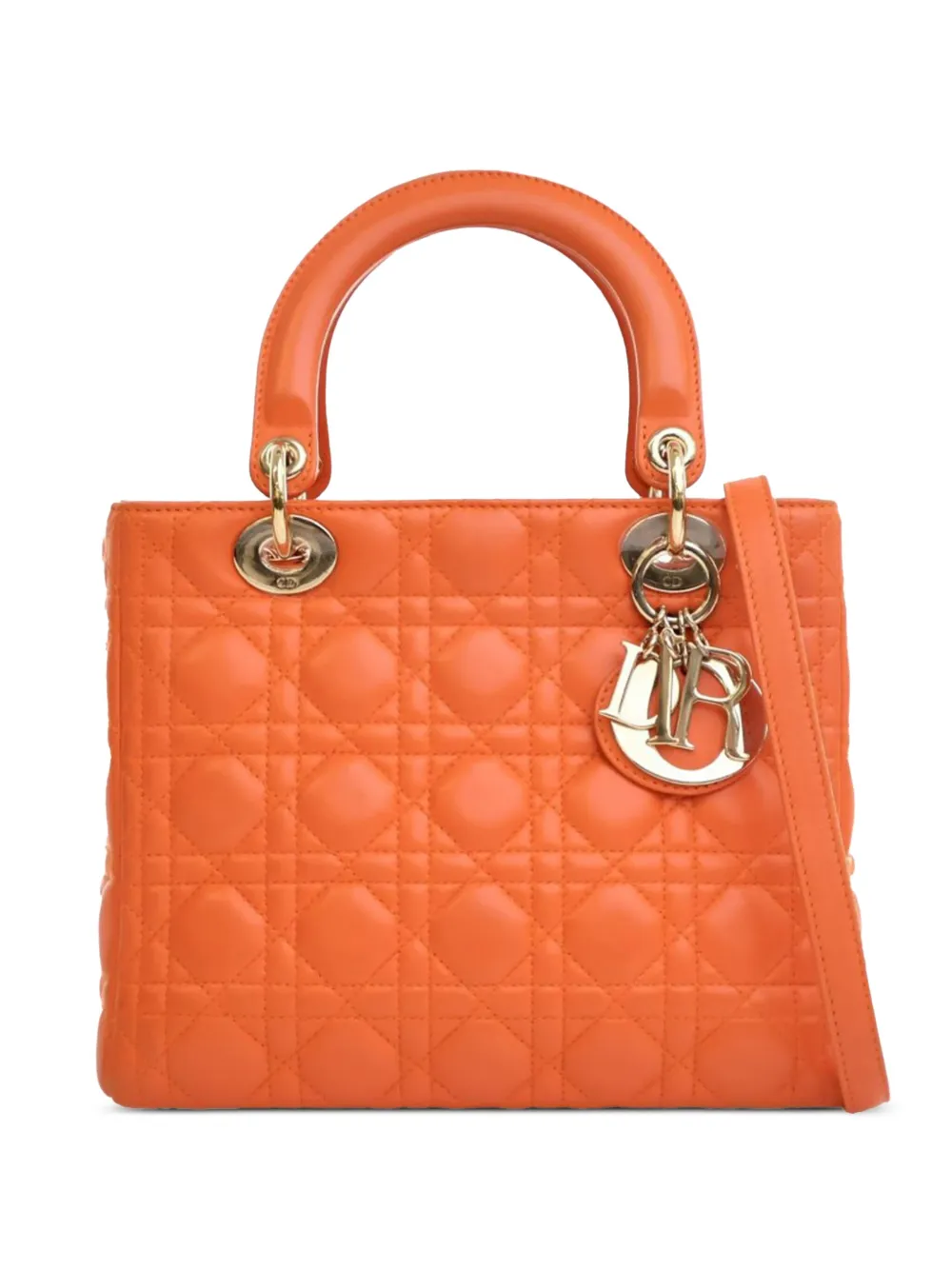 Christian Dior Pre-Owned 2012 ミディアム ラムスキン カナージュ レディ ディオール サッチェルバッグ - Christian Dior Pre-Owned 2012 ミディアム ラムスキン カナージュ レディ ディオール サッチェルバッグ -