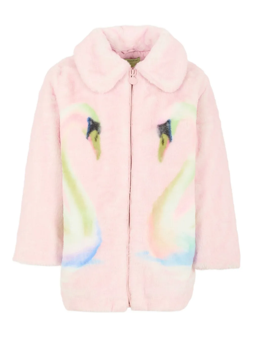 Stella Mccartney Swan-motif Coat In Pink