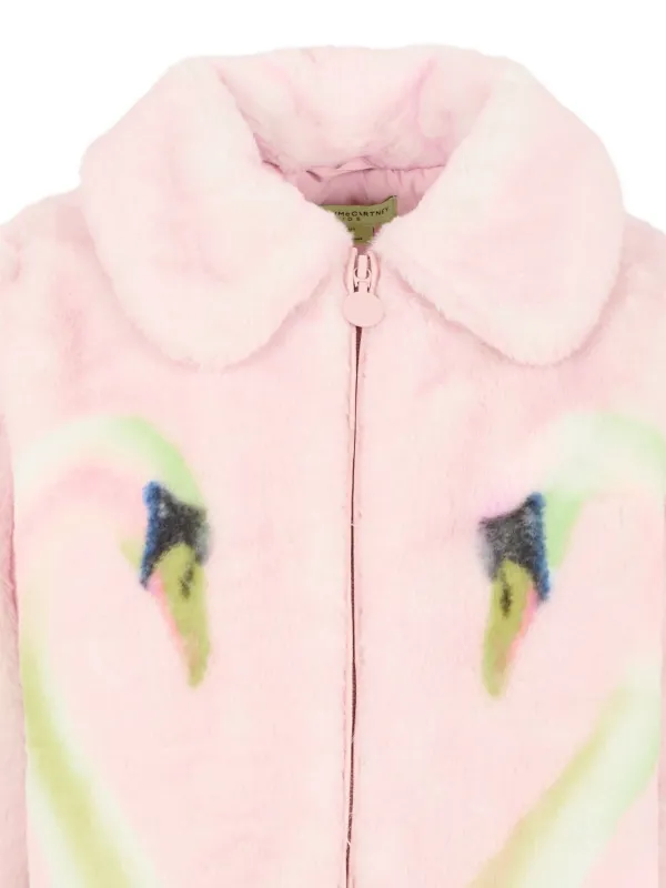 Stella McCartney Kids swan-motif Coat | Pink | FARFETCH