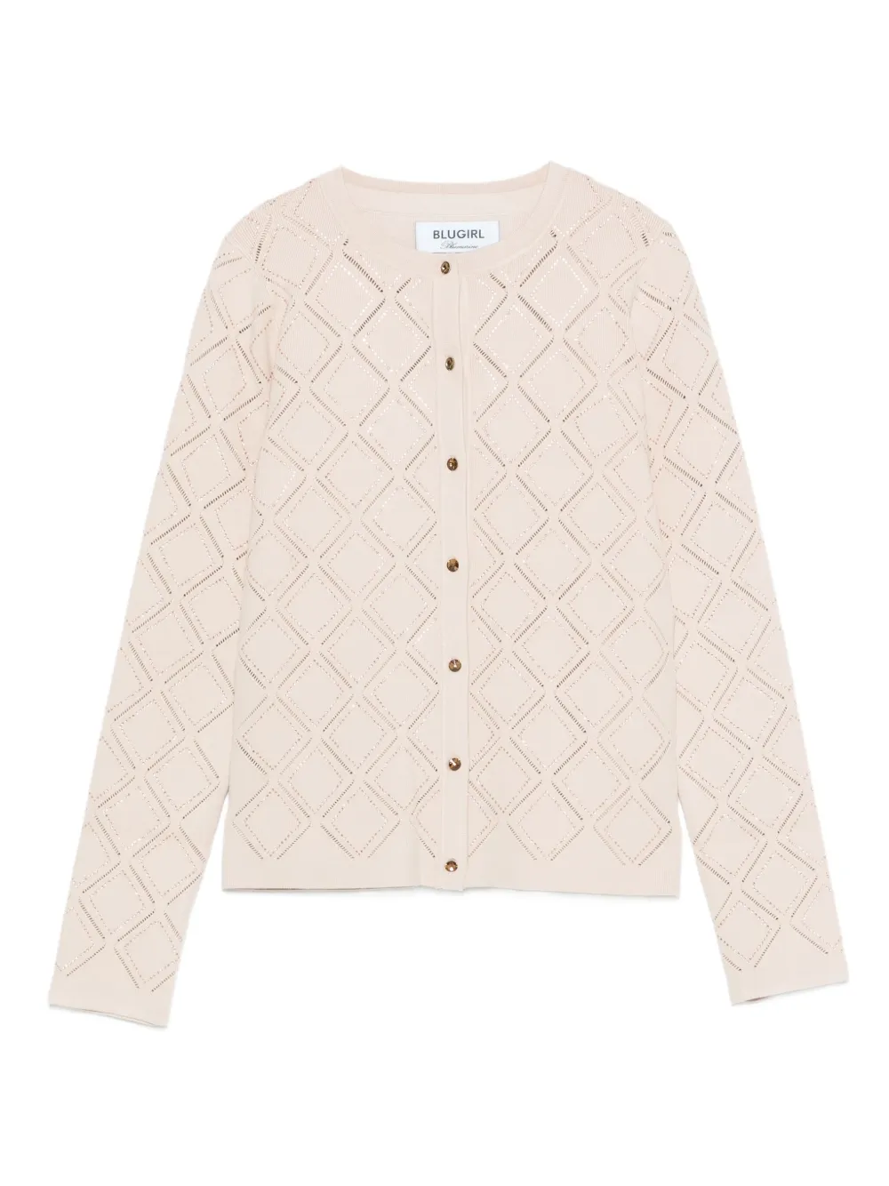 Blugirl Diamond-knit Cardigan In Neutral