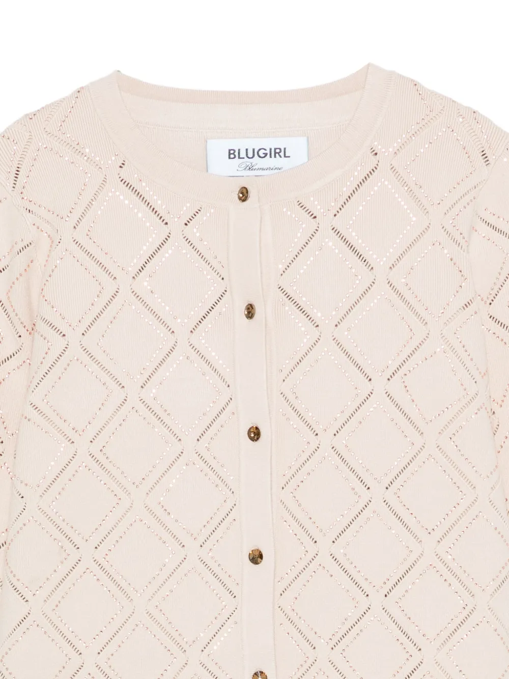 Blugirl Diamond-knit Cardigan In Neutral
