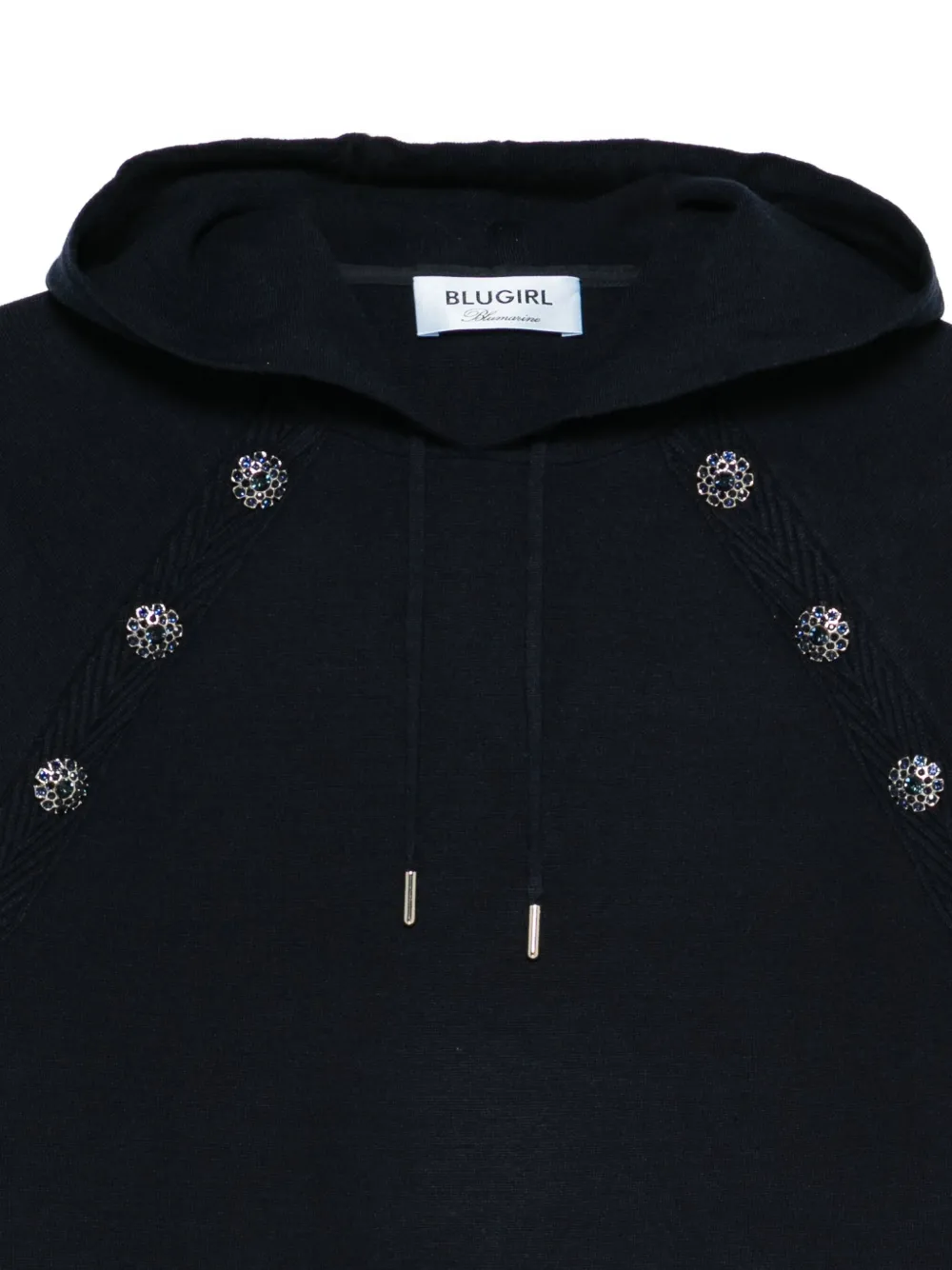Blugirl Button-embellished Hoodie In Brown