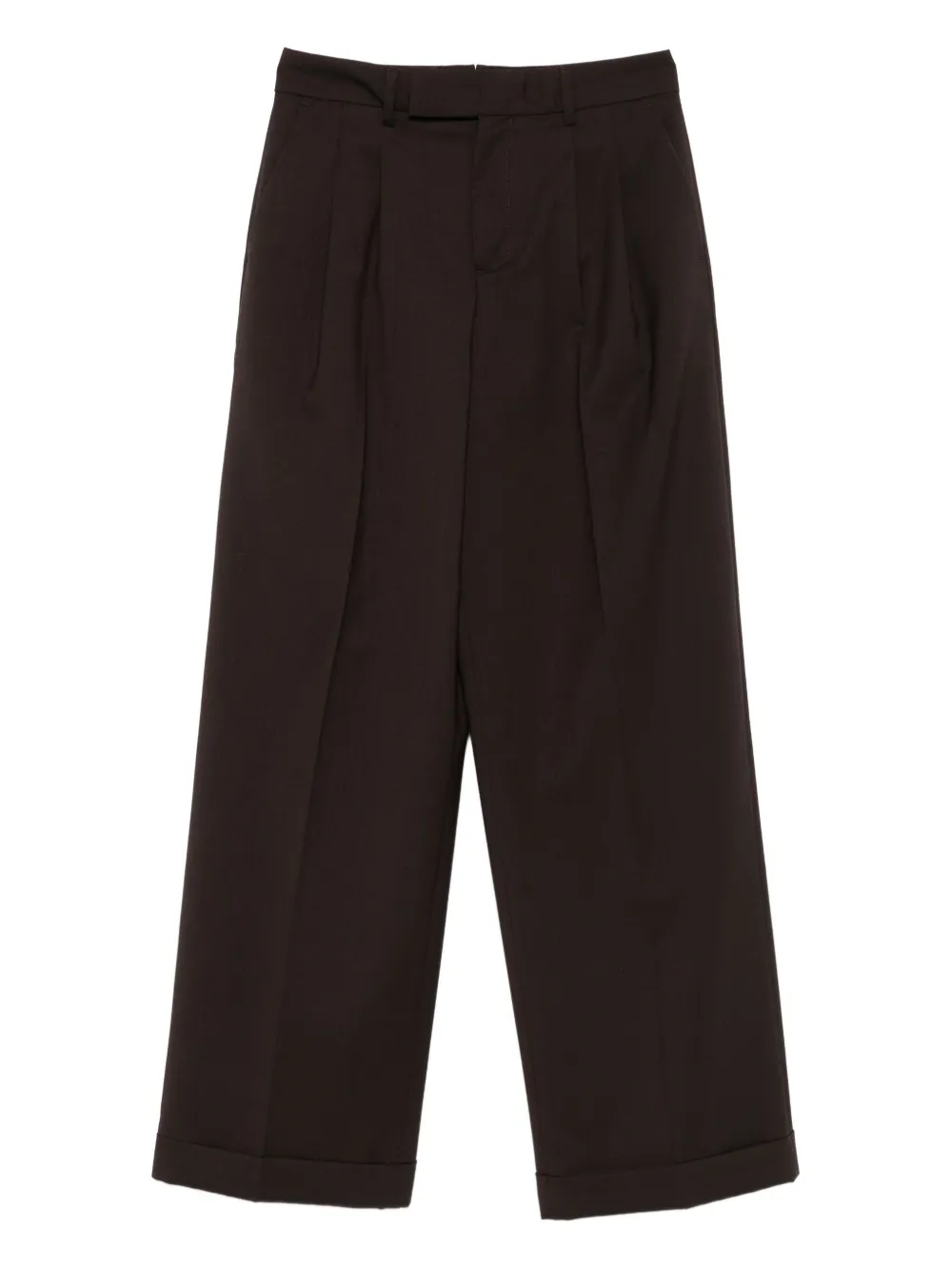 Briglia 1949 Pleated Turn-up Trousers In Brown