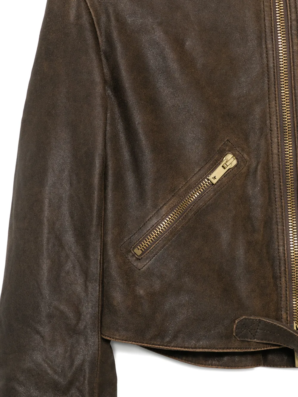 Golden Goose Tailored Blazer With Belted Hem And Pockets In Brown