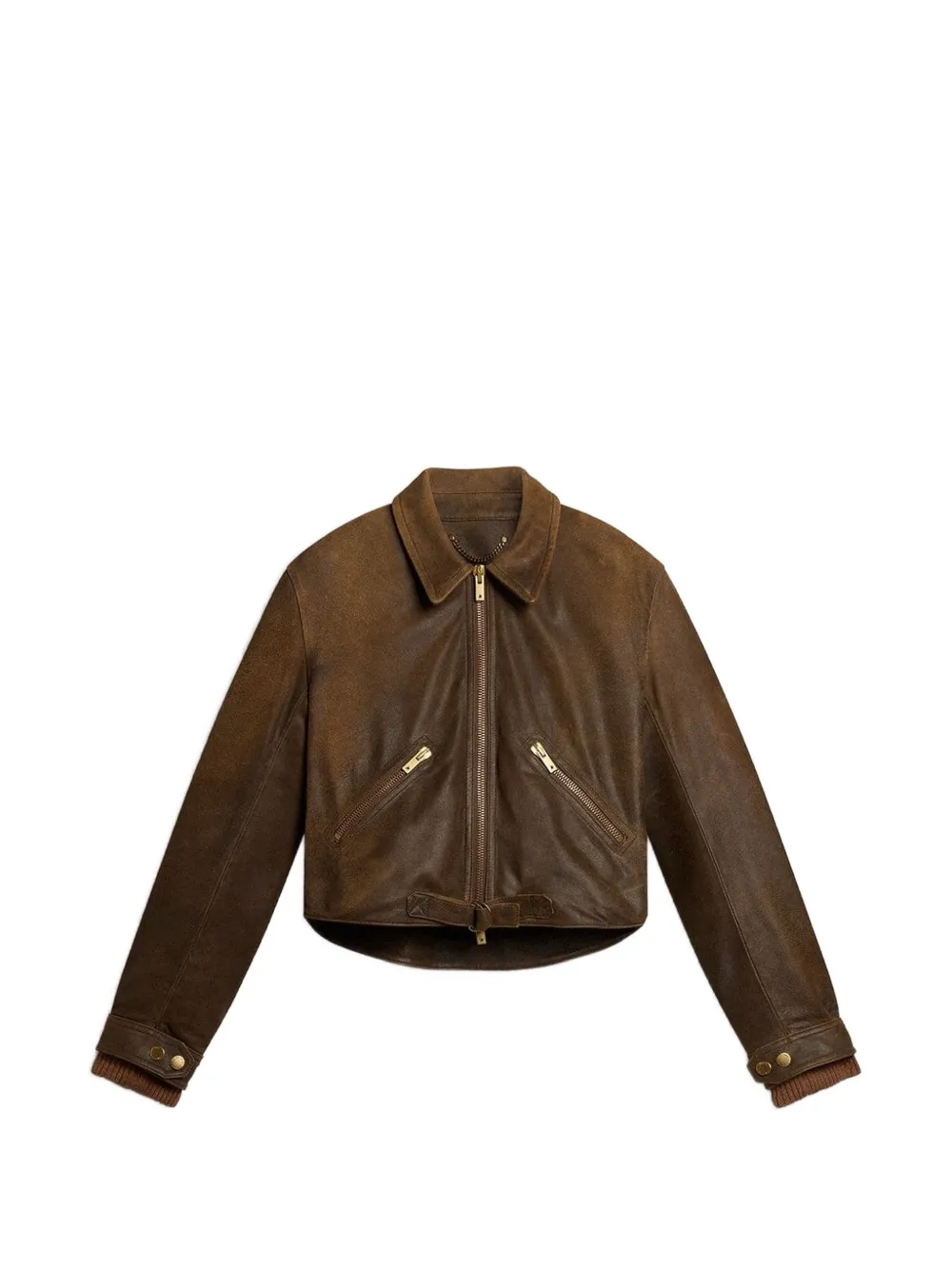 Golden Goose zip-up leather jacket – Brown