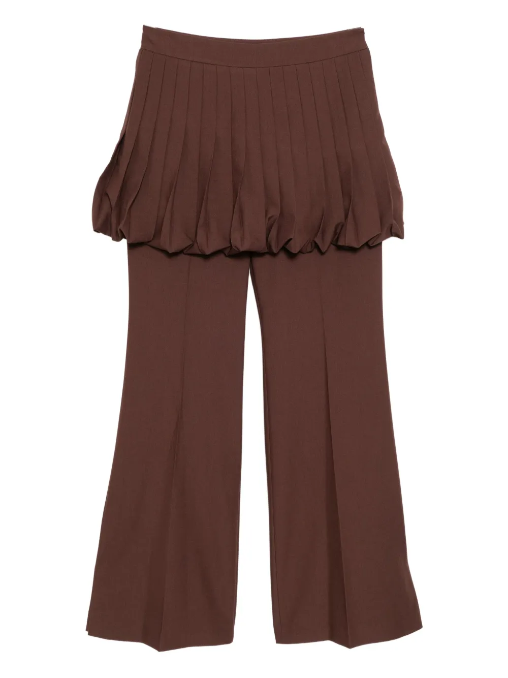 YCH pleated-skirt trousers | Brown | Image 1