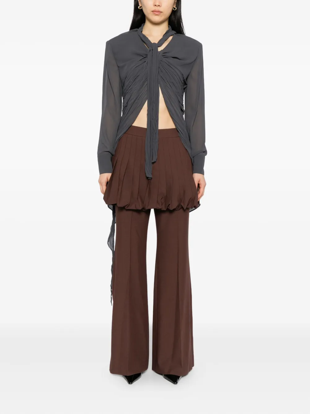YCH pleated-skirt trousers | Flared & Bell-Bottom Pants | Image 2
