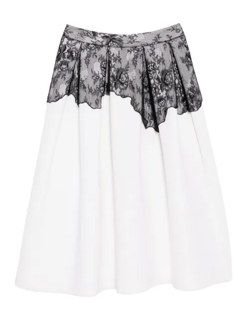 YCH floral-lace skirt