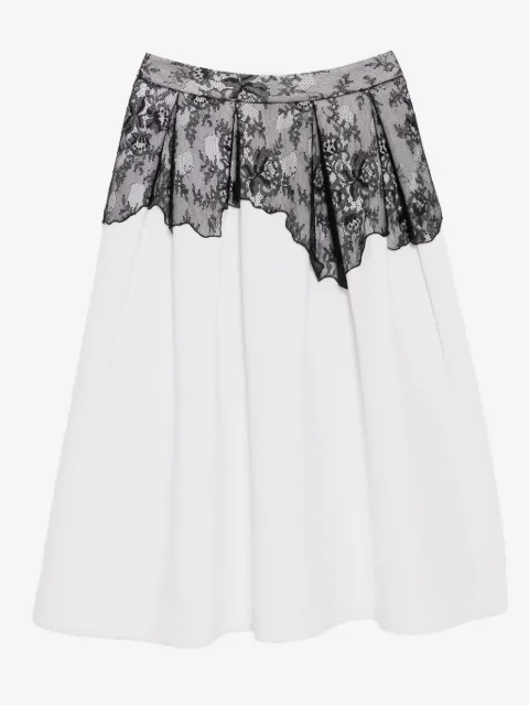 YCH floral-lace skirt