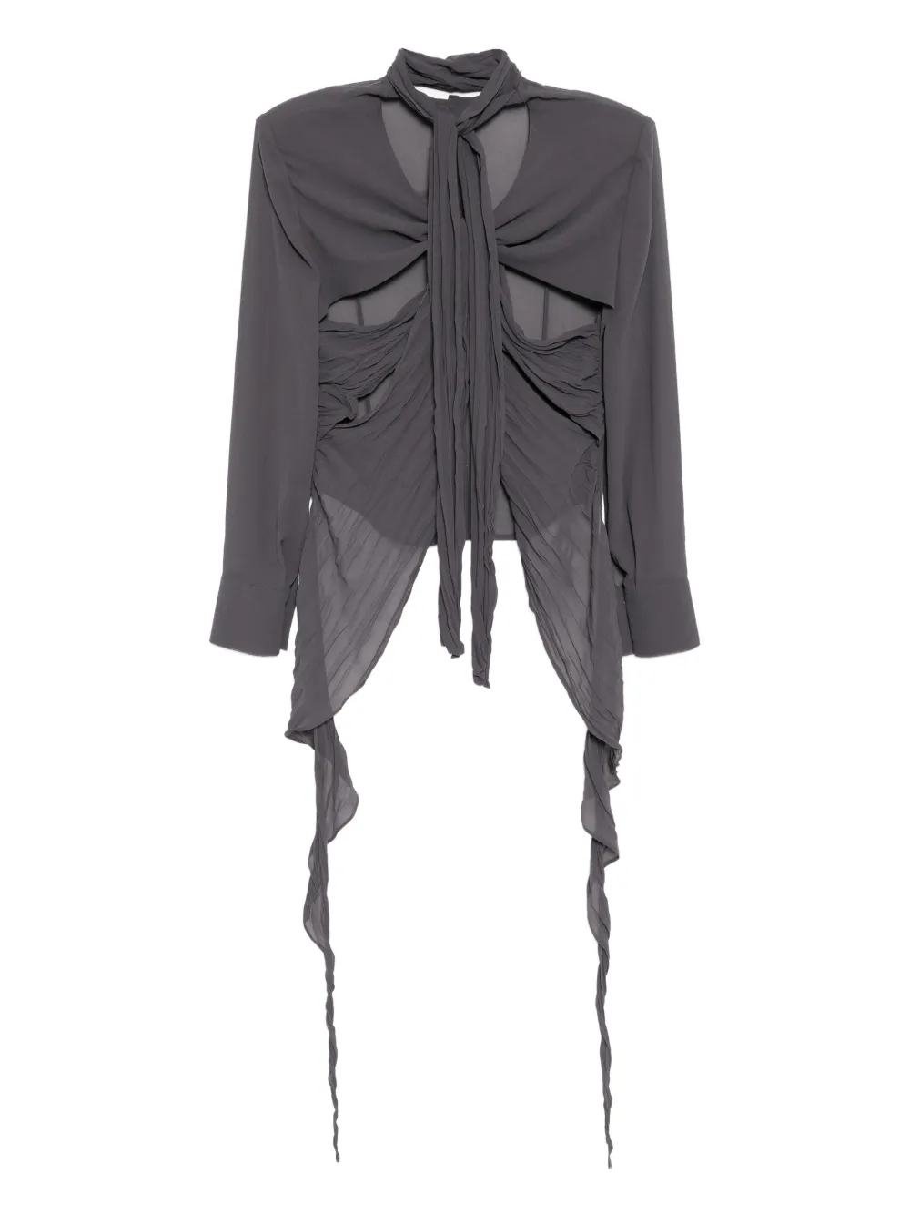 YCH blouse à design drapé | gris | Image 1